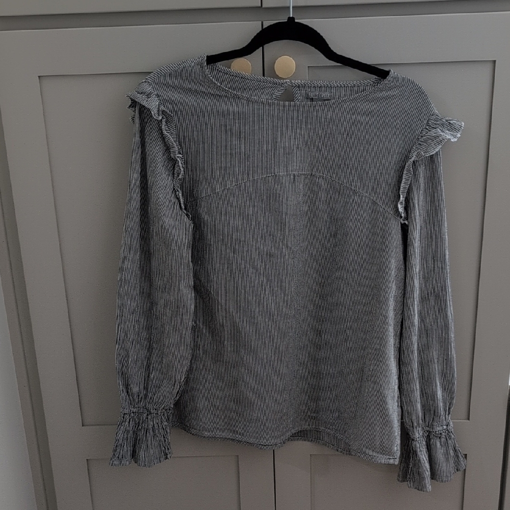 Falls Creek Women's Striped Black Blouse